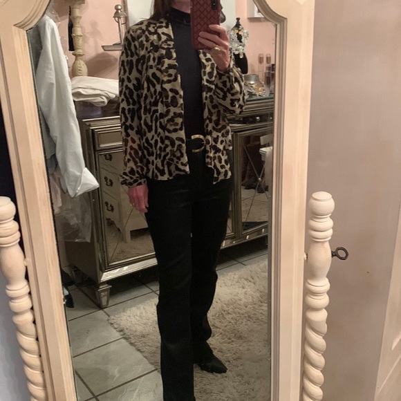 Leopard Drape Front Cardigan - Picture 6 of 12